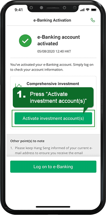 Activate investment accounts