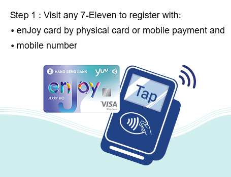 Visit any 7-Eleven to register with: enJoy card by physical card or mobile payment and mobile number