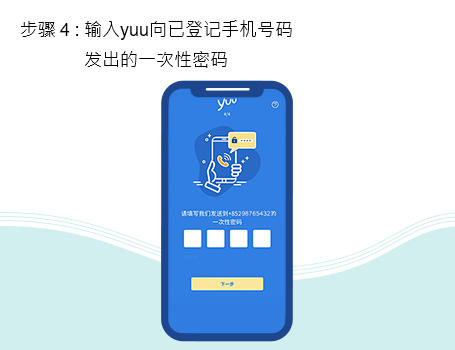 输入yuu向已登记手机号码发出的一次性密码