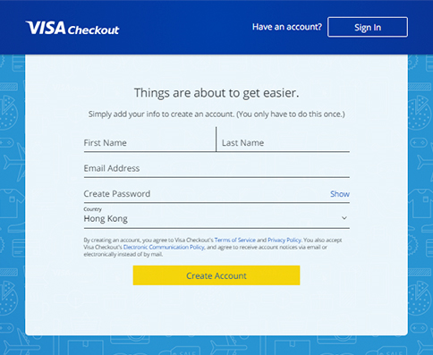 Step 1 Create Visa Checkout Account