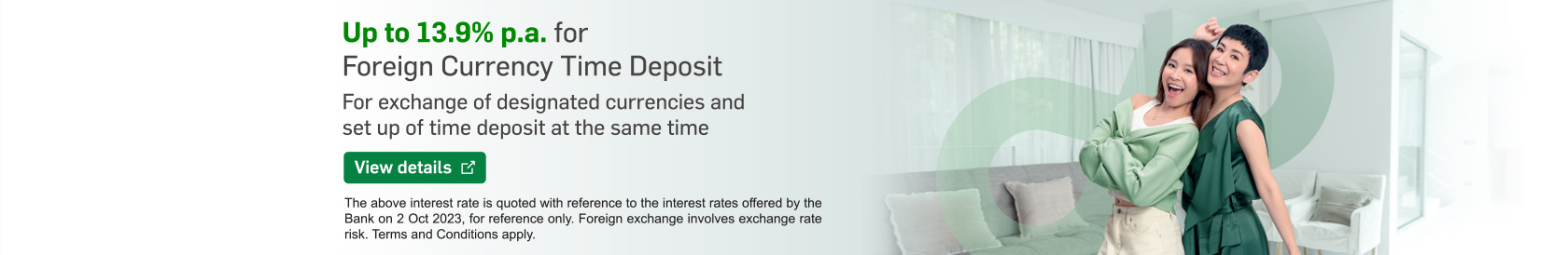 View details, up to 13% p.a. for Foreign Currency Time Deposit (Opens in a new window)