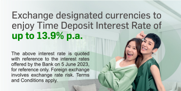 View details, Online FX Double Offers, Up to 13% p.a. time deposit rate and 15% FX spread discount