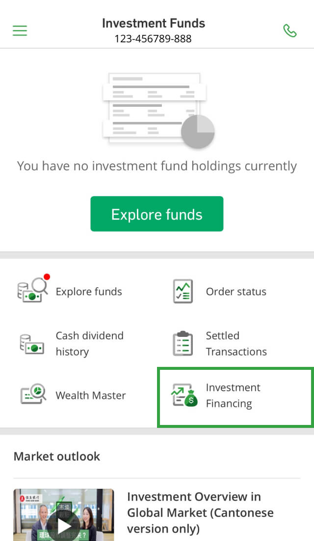 Investment financing Hang Seng Bank