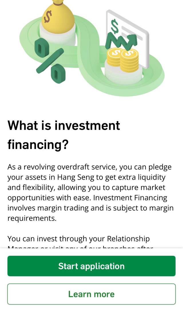 Investment financing Hang Seng Bank