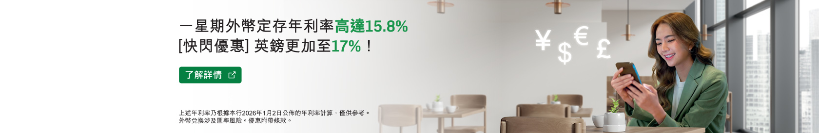 一星期外幣定存年利率高達15.8%