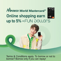 MMPOWER World Mastercard Earn up to 6% +FUN Dollars with online shopping or overseas foreign currencies transactions  (Opens in a new window)