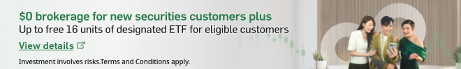 $0 brokerage for new securities customers plus up to free 16 units of designated  ETF for eligible customers. View details. Opens in a new window